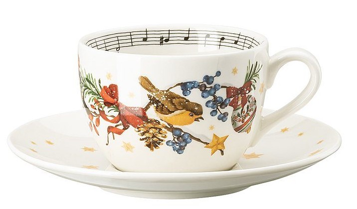 Hutschenreuther Sammelserie 2022 Weihnachtslieder Leise rieselt der Schnee: Cappuccinotasse 2-tlg. 0,22 ltr.