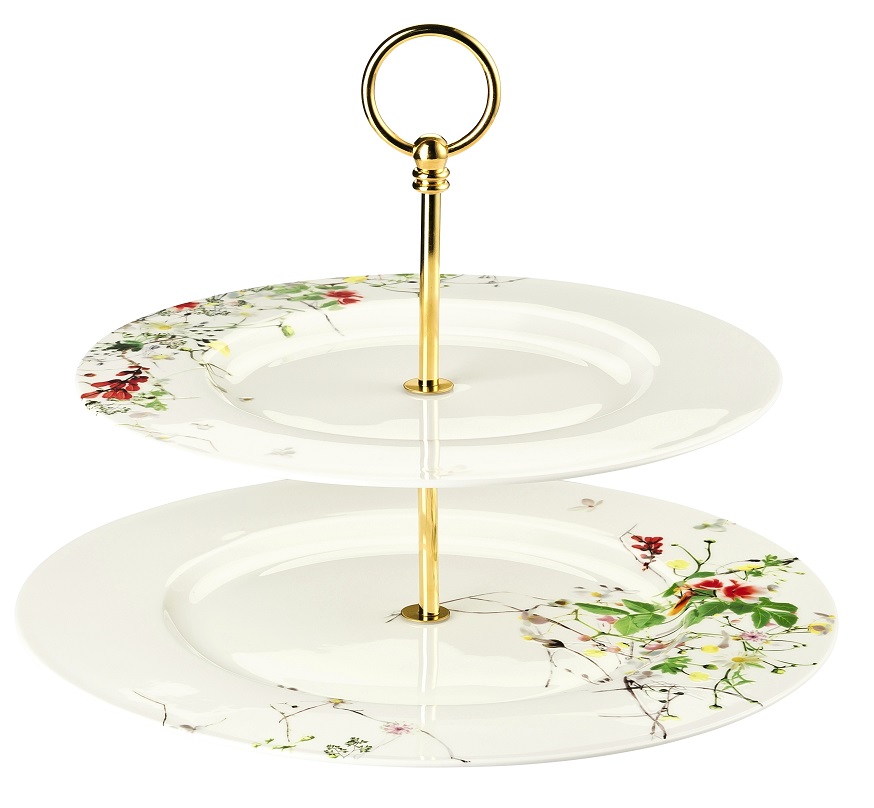 Rosenthal Brillance Fleurs Sauvages: Etagere 2-tlg. mit Fahnentellern 27 - 32 cm Rosenthal Brillance Fleurs Sauvages: Etagere 2-tlg. mit Fahnentellern 27 - 32 cm