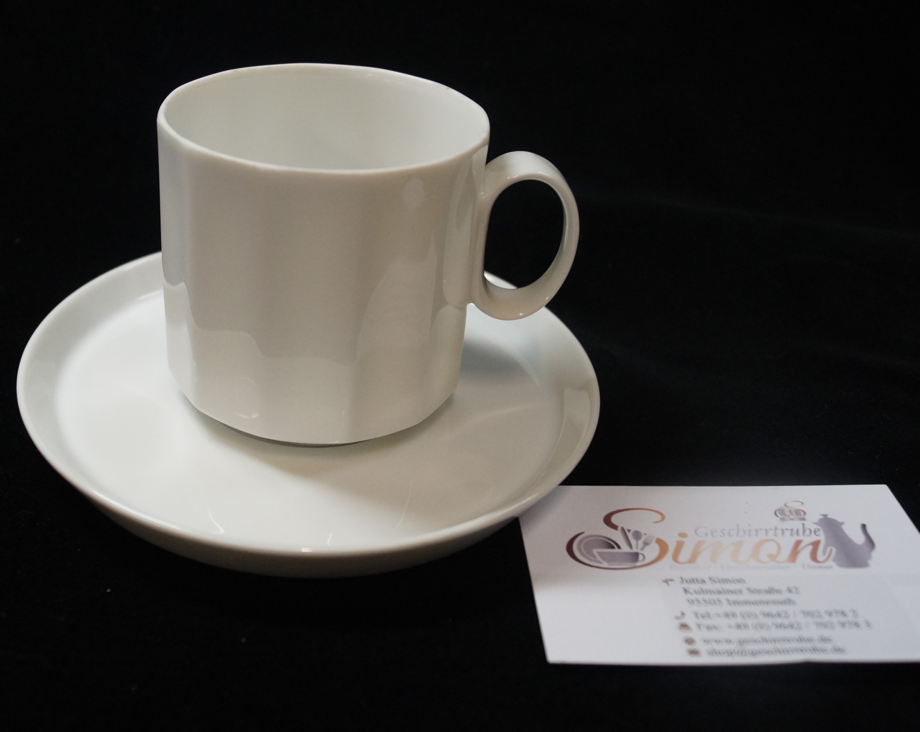 Rosenthal Polygon Weiss - Weiß: Kaffeetasse 2-tlg. Höhe 8 cm, Ø 7 cm (Sonderhöhe) UT = 13,4 cm
