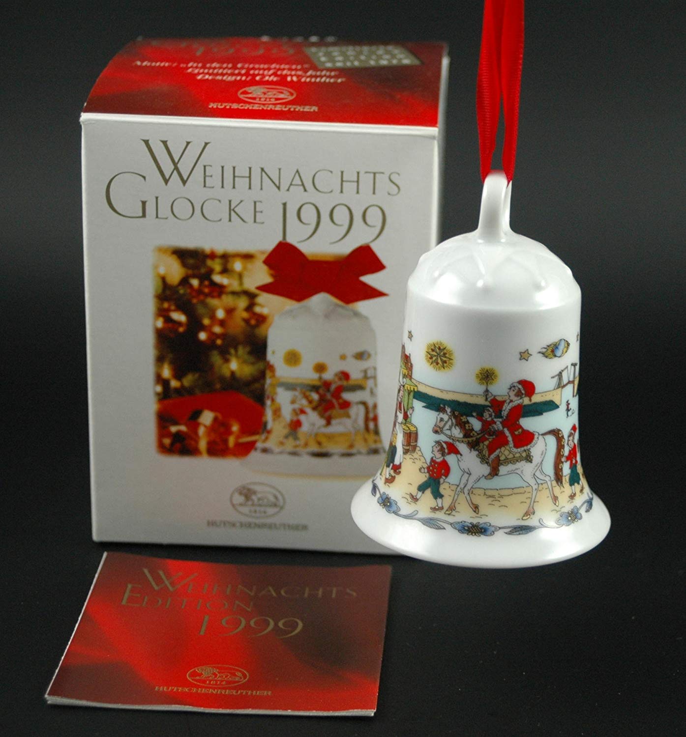 Hutschenreuther Weihnachtsglocken : In den Grachten 1999 Höhe 7 cm Durchmesser 5,5 cm OVP