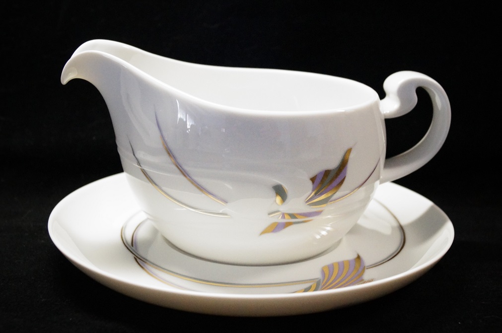 Rosenthal Asimmetria Goldblume: Sauciere 2-tlg. 0,55 ltr. UT = 18,5 cm