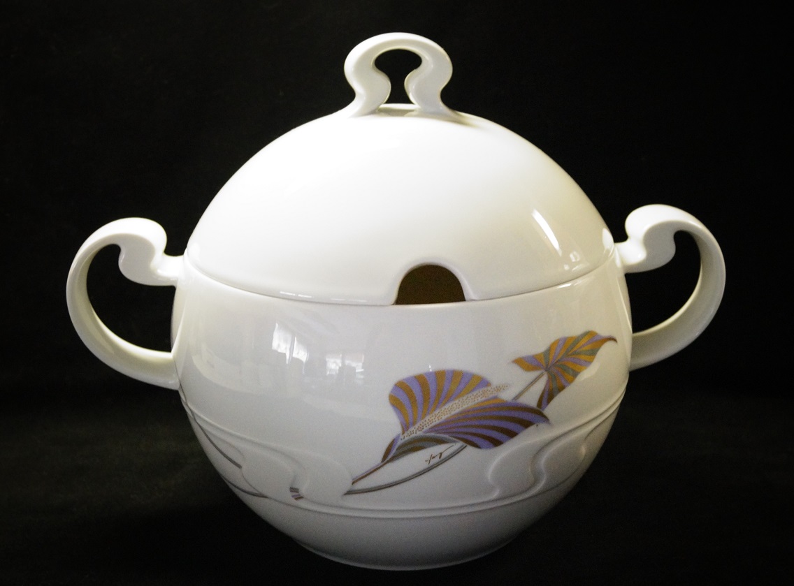 Rosenthal Asimmetria Goldblume: Terrine groß mit Löffelaussparung 3,20 ltr. Rosenthal Asimmetria Goldblume: Terrine groß mit Löffelaussparung 3,20 ltr.