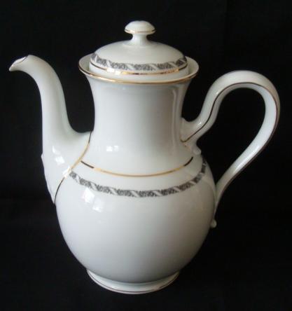 Rosenthal Balmoral Rankenband schwarz: Tee-/Kaffeekannekanne 6 Pers.