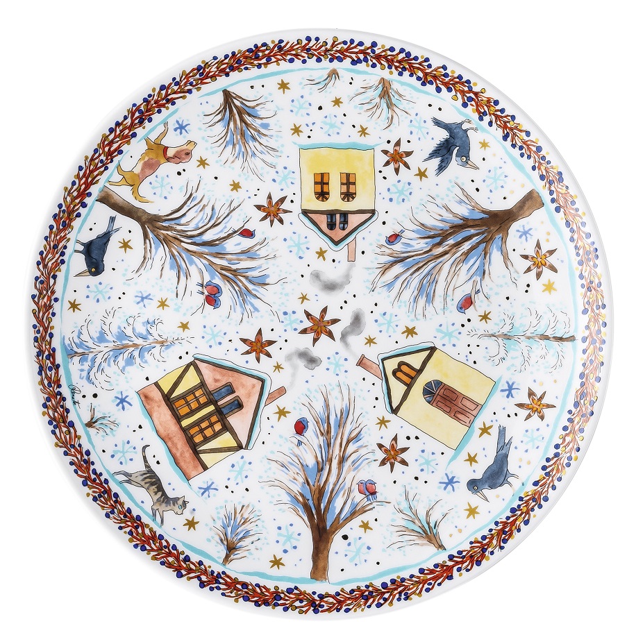 Hutschenreuther Sammelkollektion 2020 Weihnachtsbäckerei II:Teller flach 22 cm Künstler Renàta