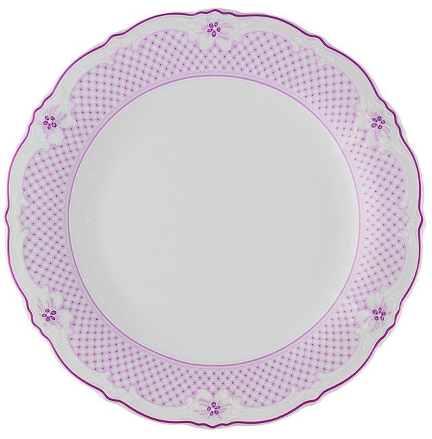 Hutschenreuther Baronesse Estelle Pink Grid: Speiseteller 25 cm mit Fahne