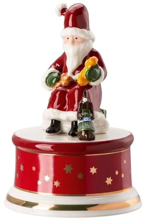Hutschenreuther Sammelserie Weihnachtslieder - Morgen kommt der Weihnachtsmann: Spieluhr klein Höhe 13 cm Durchmesser 9 cm