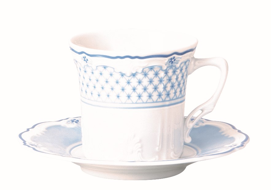 Hutschenreuther Baronesse Estelle (blauer Dekor) 721224: Espressotasse 2-tlg. 0,10 ltr. UT = 11,50 cm Hutschenreuther Baronesse Estelle (blauer Dekor) 721224: Espressotasse 2-tlg. 0,10 ltr. UT = 11,50 cm