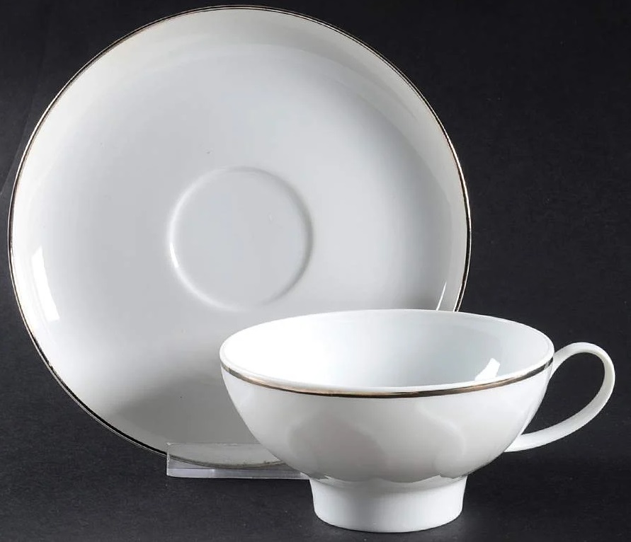 Rosenthal Lotus Platin: Teetasse 2-tlg. 0,20 ltr., UT - 15 cm Rosenthal Lotus Platin: Teetasse 2-tlg. 0,20 ltr., UT - 15 cm