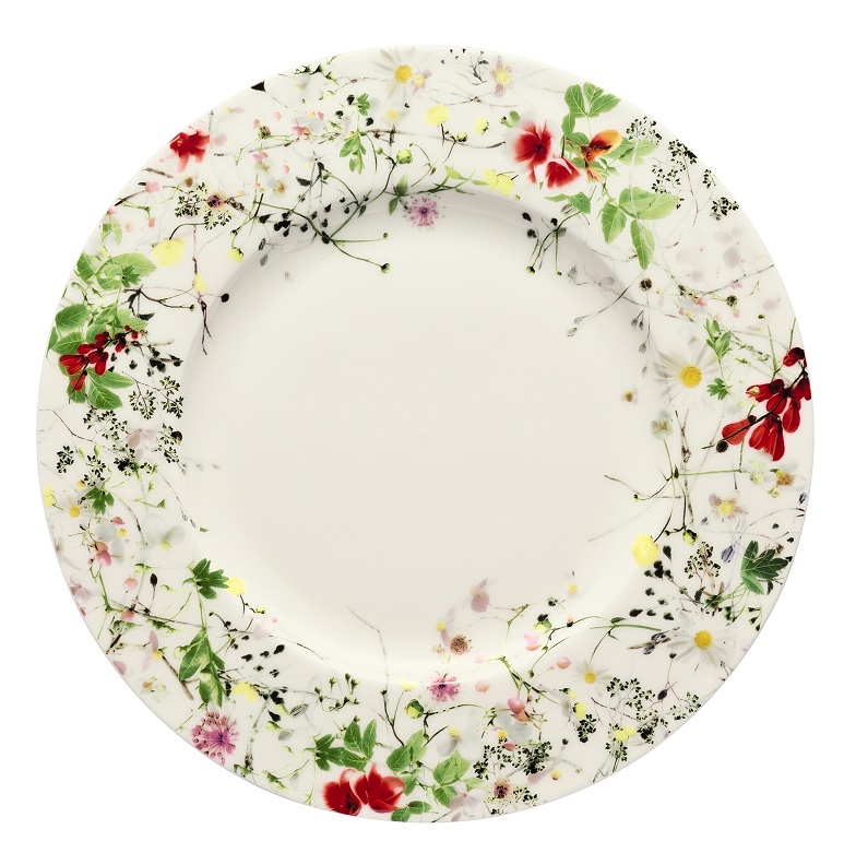 Rosenthal Brillance Fleurs Sauvages: Frühstücksteller 23 cm mit Fahne Rosenthal Brillance Fleurs Sauvages: Frühstücksteller 23 cm mit Fahne