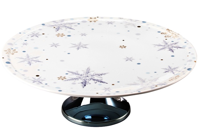 Rosenthal Solitaire Snowflake: Tortenplatte auf Fuß 33 cm - Blue Rosenthal Solitaire Snowflake: Tortenplatte auf Fuß 33 cm - Blue