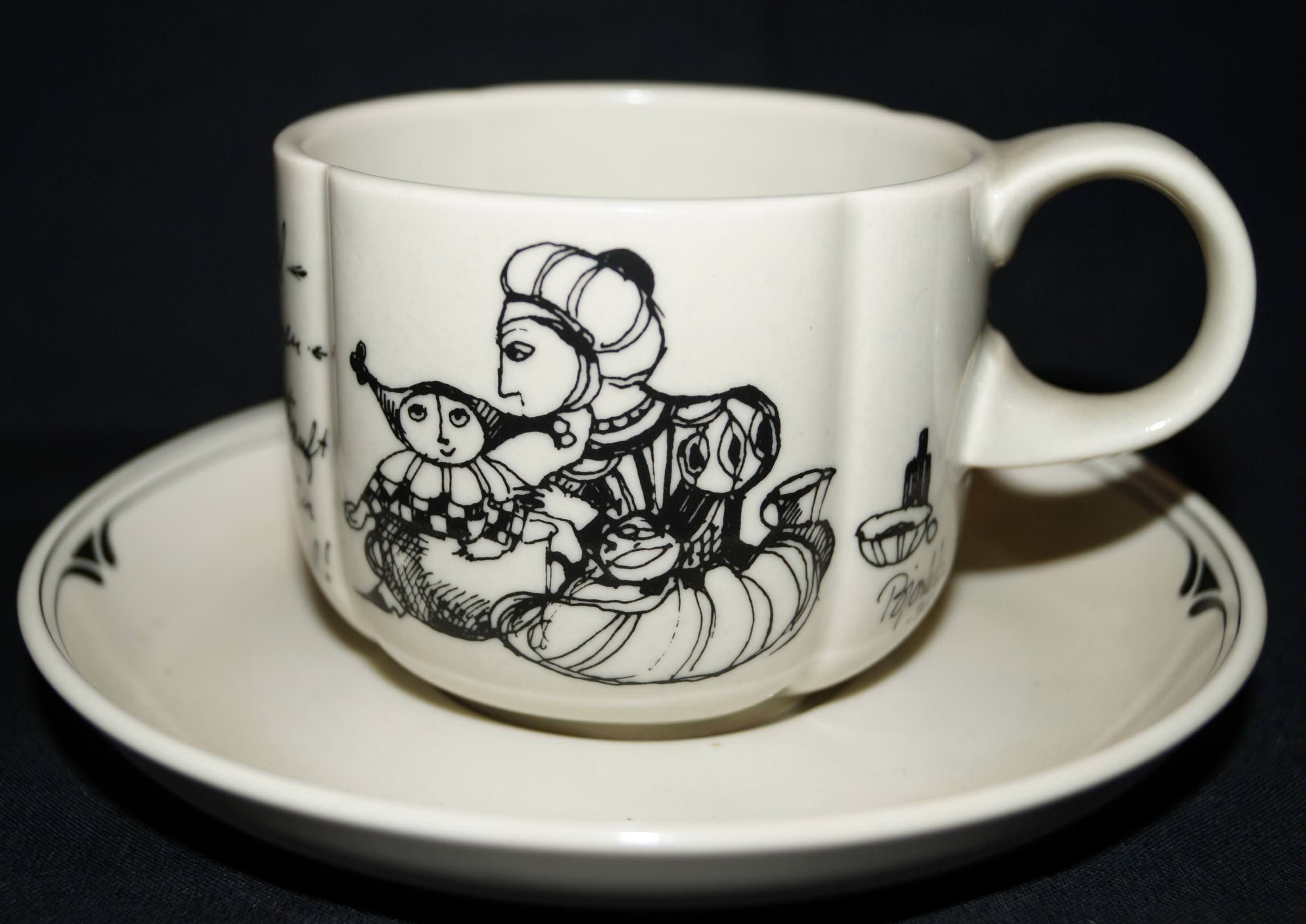 Rosenthal Form ohne Namen Till Eulenspiegel: Kaffeetasse 2-tlg. 0,20 ltr. UT = 14,5 cm