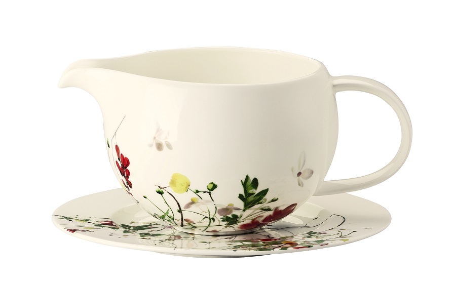 Rosenthal Brillance Fleurs Sauvages: Sauciere 2-tlg. 0,55 ltr. UT = 19 cm = Brotteller Rosenthal Brillance Fleurs Sauvages: Sauciere 2-tlg. 0,55 ltr. UT = 19 cm = Brotteller