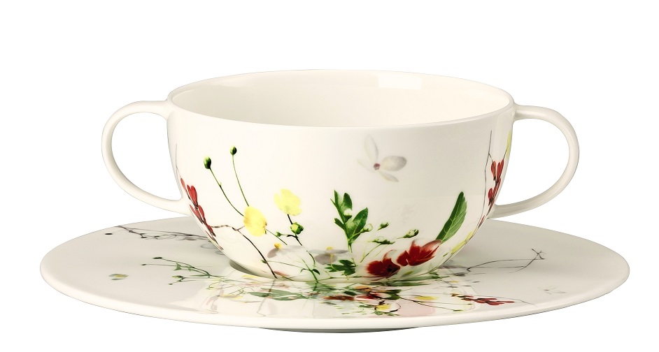Rosenthal Brillance Fleurs Sauvages: Suppentasse 2-tlg. 0,37 ltr. UT = 18,5 cm Rosenthal Brillance Fleurs Sauvages: Suppentasse 2-tlg. 0,37 ltr. UT = 18,5 cm