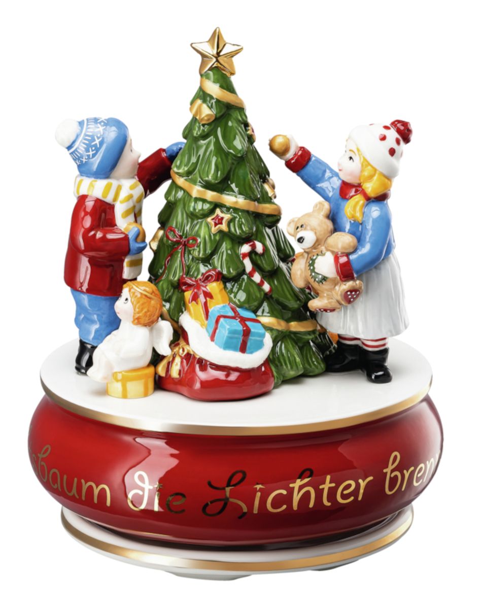Hutschenreuther Sammelserie Am Weihnachsbaum die Lichter brennen: Spieluhr groß - limitiert auf 999 Expl. Höhe 17 cm  Ø = 14 cm