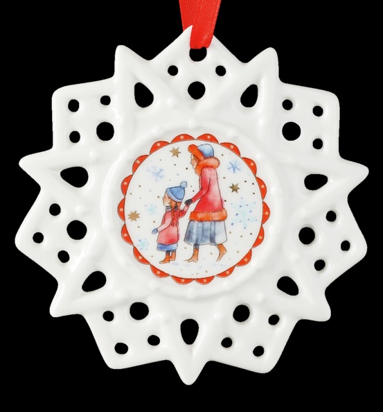 Hutschenreuther Schmucksterne: Schmuckstern Winterfreuden / Spaziergang