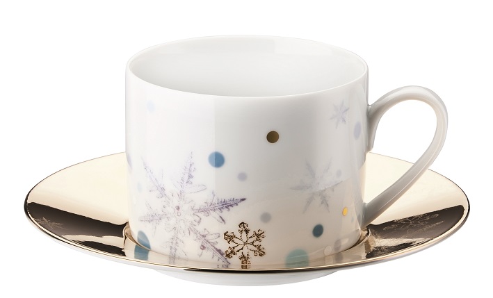 Rosenthal Solitaire Snowflake: Kombitasse 2.tlg. 0,23 ltr. UT = 15,5 cm - Gold