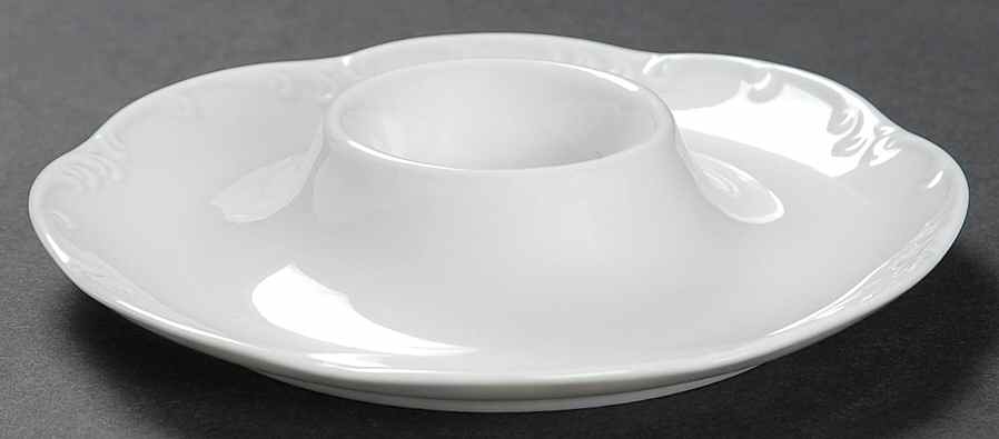 Rosenthal Monbijou Weiss - Weiß: Eierbecher mit festem Teller