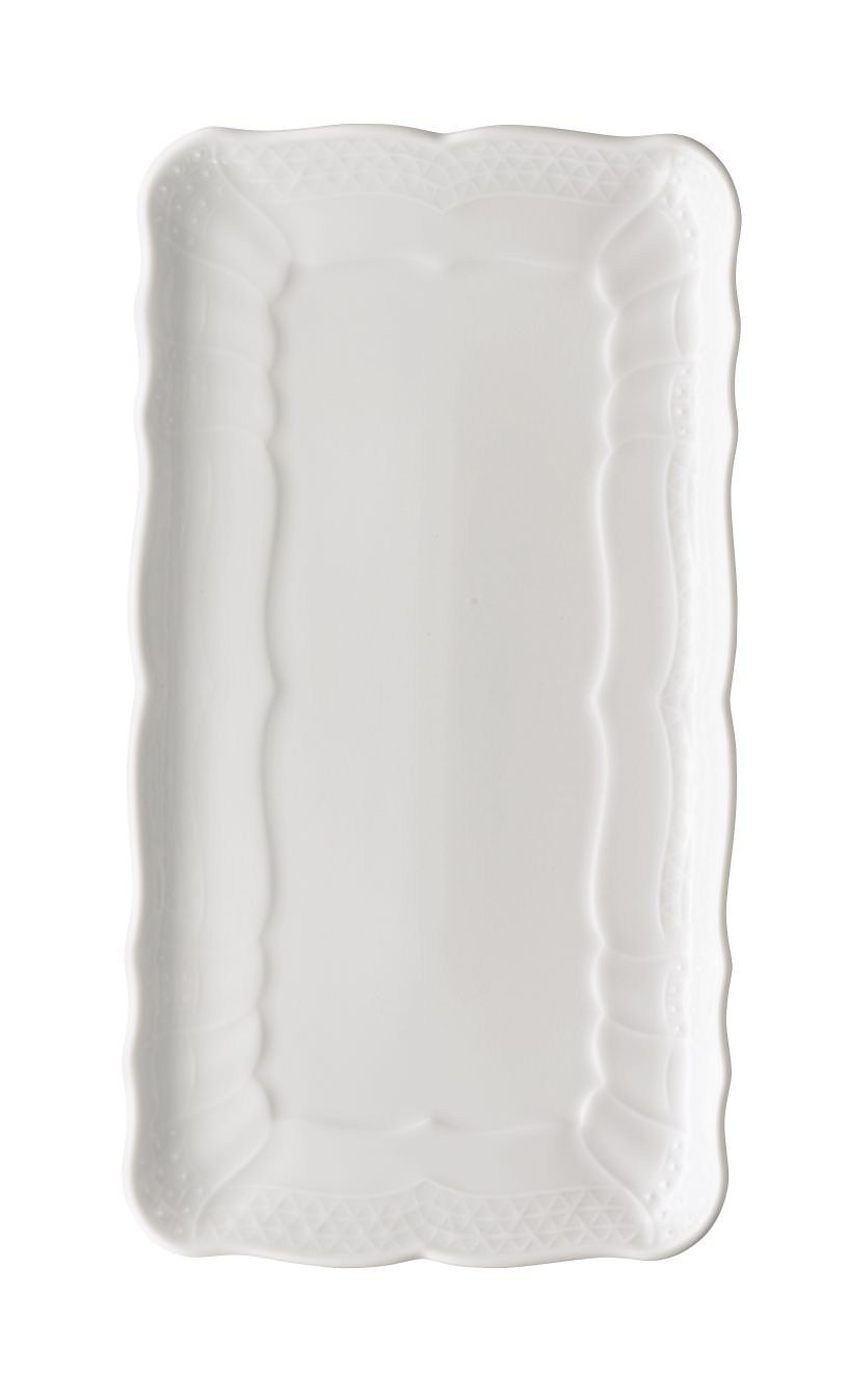 Hutschenreuther Dresden Weiss - Weiß: Königskuchenplatte 30 x 16 cm